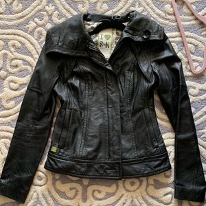 Gently worn genuine leather Soia Kyo black jacket